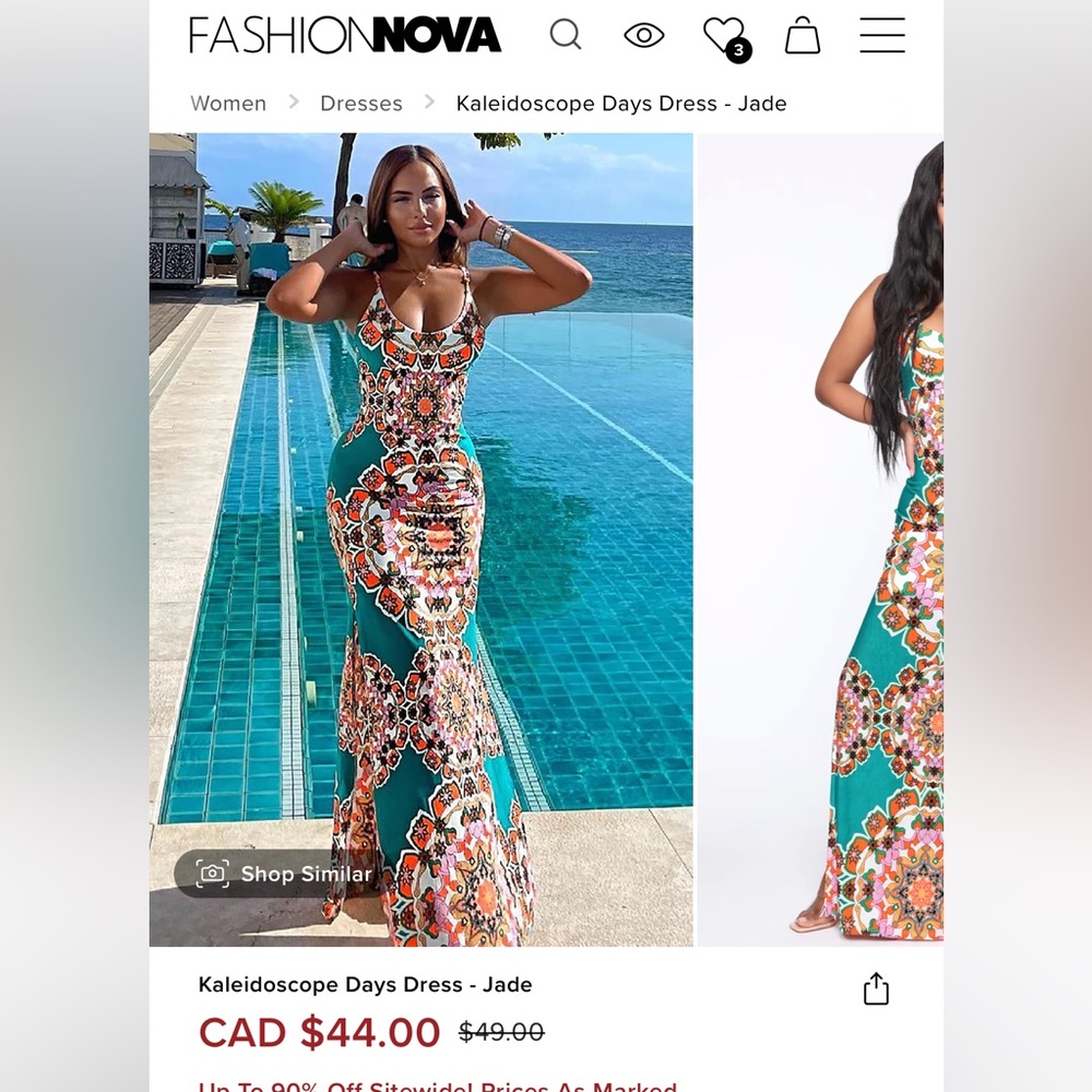 Beauty colourful maxi dress fashion Nova xsmall